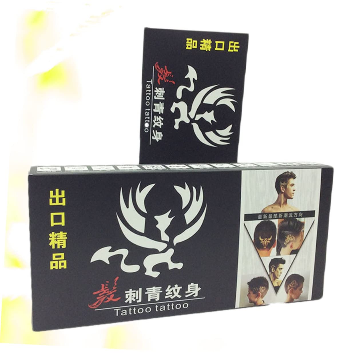 25pcs Hair Cutting Stencils Glue Tools Temporary Tattoos Adult Hair Tatoo Kit