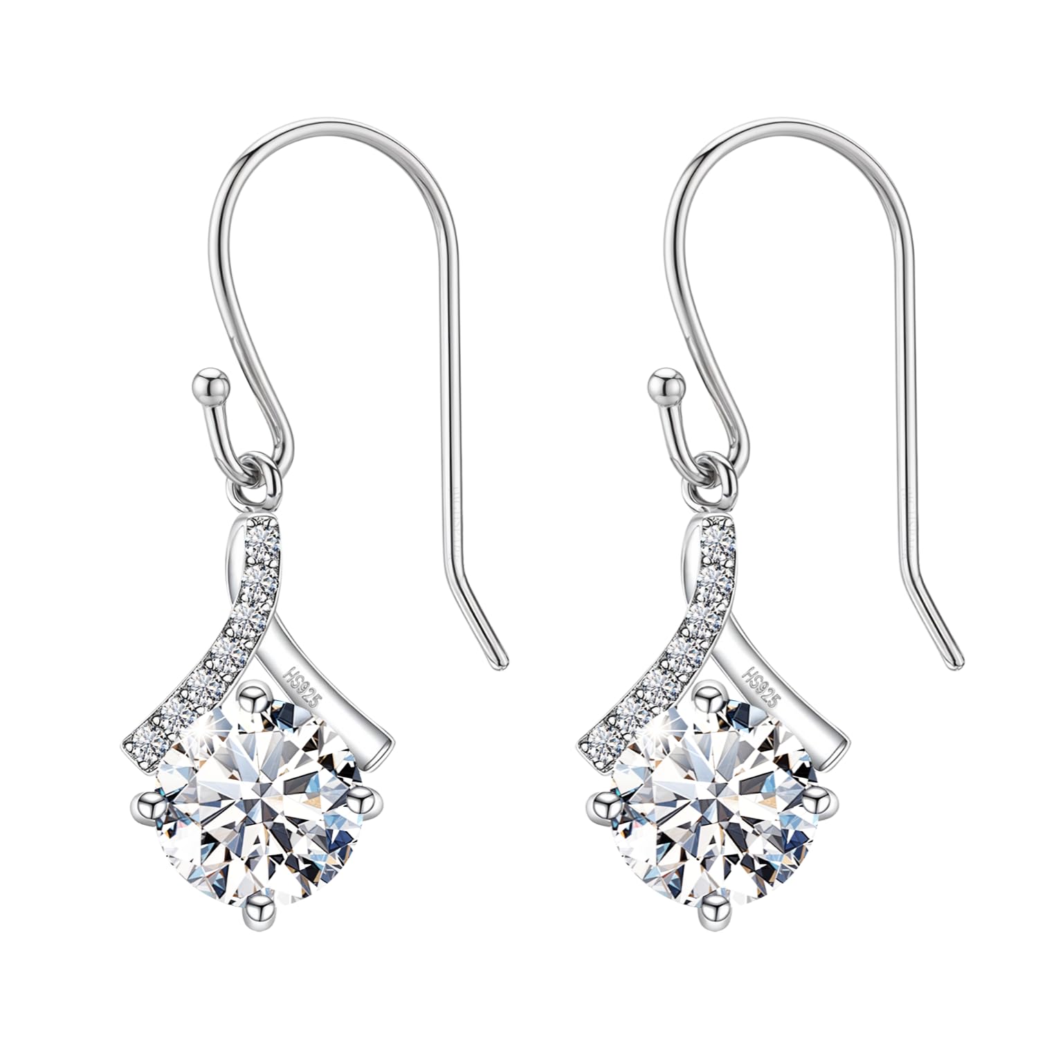 HIGHSPARK 925 Silver Classic Drop Crystal Solitaire Earrings | 92.5 Sterling Silver and Diamond like Brilliance Sparkling Zirconia | Lovely Gift - Classic Drop (B0DFYSYD1X) Amazon Price History, Amazon Price Tracker