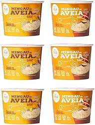 Mingau de Aveia Banana com Canela Sem Glúten, Sem Leite e Vegano - 06 UNIDADES (pronto em 05 minutos)