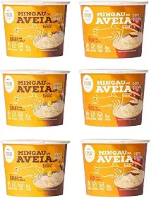 Mingau de Aveia Banana com Canela Sem Glúten, Sem Leite e Vegano - 06 UNIDADES (pronto em 05 minutos)