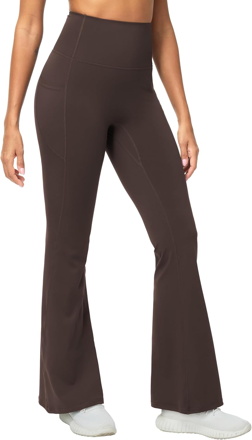 THE GYM PEOPLE Women's Scrunch Butt Lifting Flare Yoga Pants High Waist Bell Bottom Workout Leggings with Pockets - Image 2