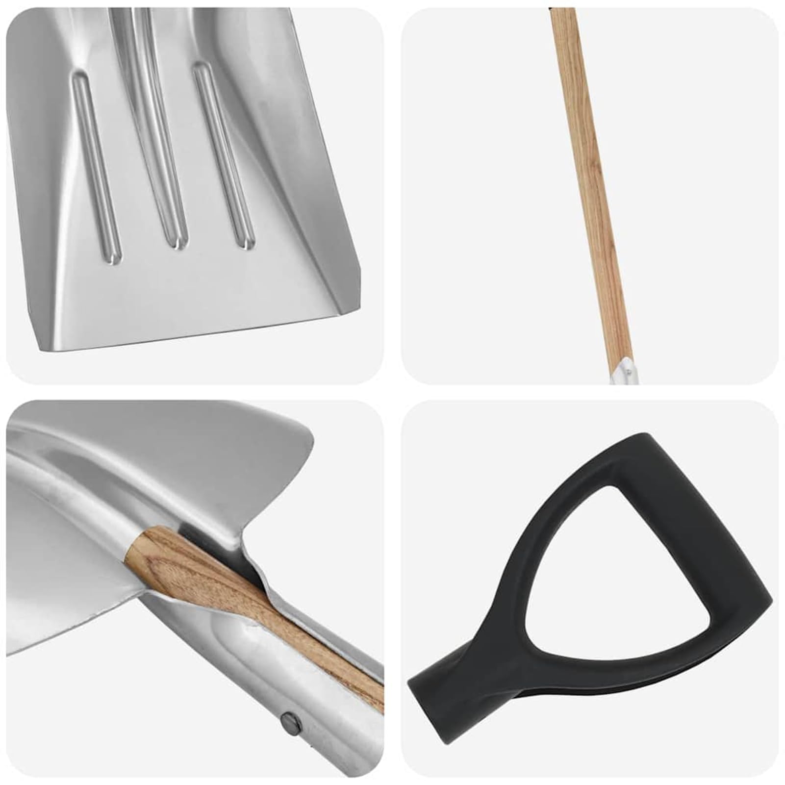 Geecher Pala in Alluminio, per Giardinaggio e Rimozione della Neve, 29 x 122 cm, Alluminio, per Esterno, Spiaggia, Campeggio