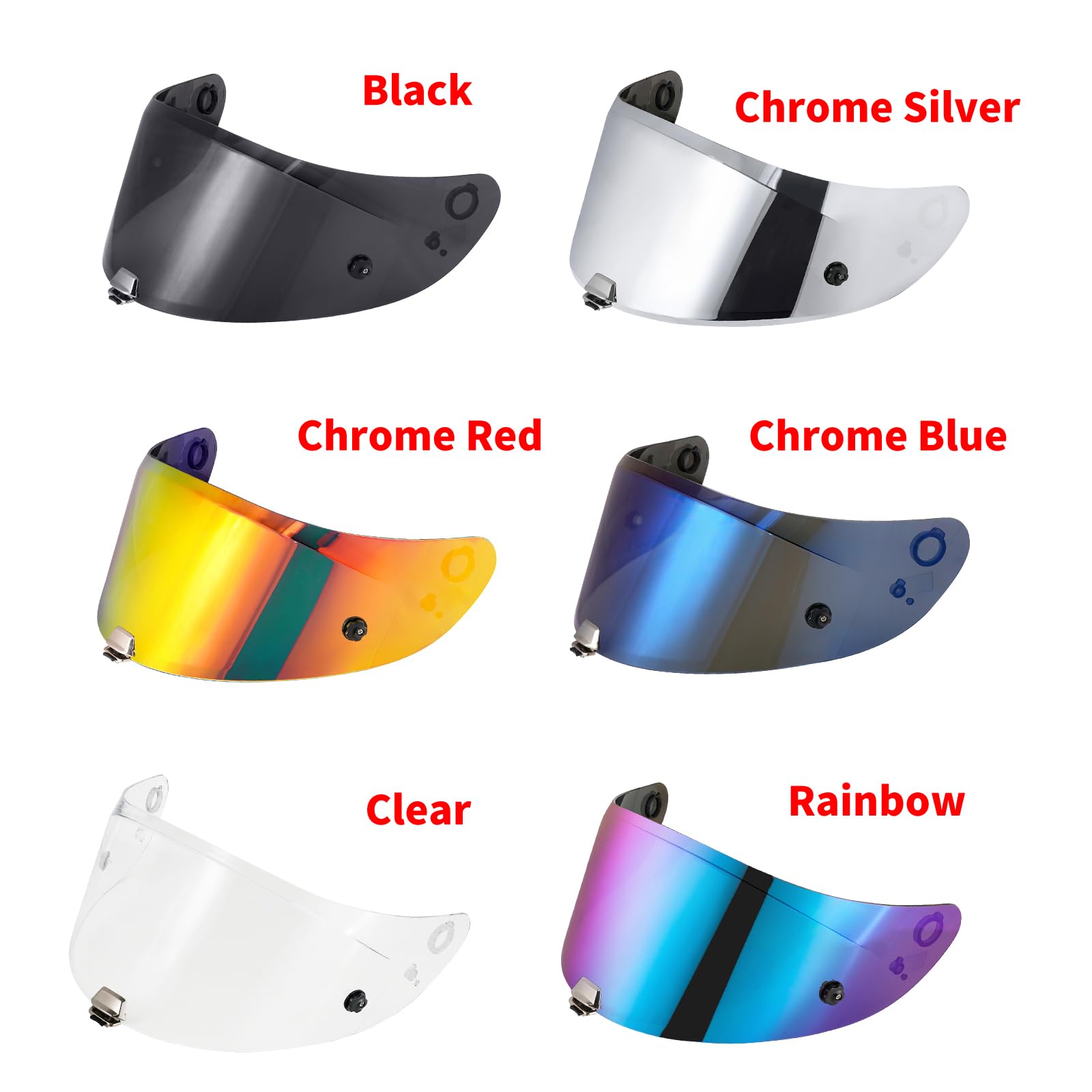 Visera para casco de moto para HJ-26/RPHA 70/RPHA 11, viseras para casco de moto, sustitución de la visera de la lente del casco del parabrisas de la motocicleta para el casco integral (arcoíris)