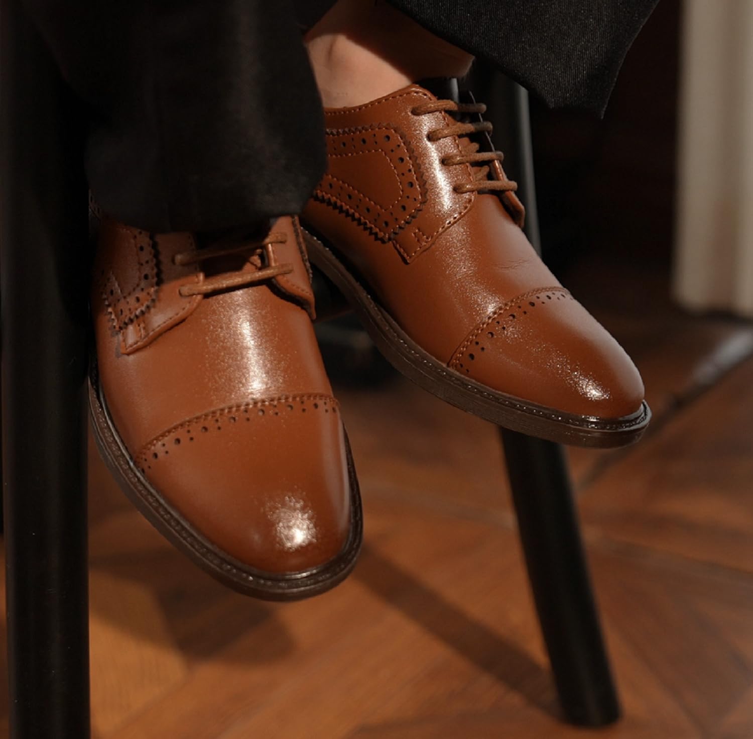 GINNI Boys Dress Shoes Classic Oxfords Wedding Church Formal Shoes for Toddler/Little Kid/Big Kid - Image 4