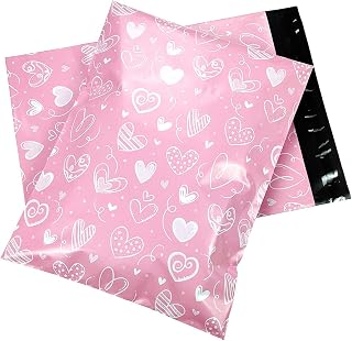 Bolsas para Envíos Bolsas de correo de 100 pcs rosa negro de amor negro 647 (Color : 26x37cmA)