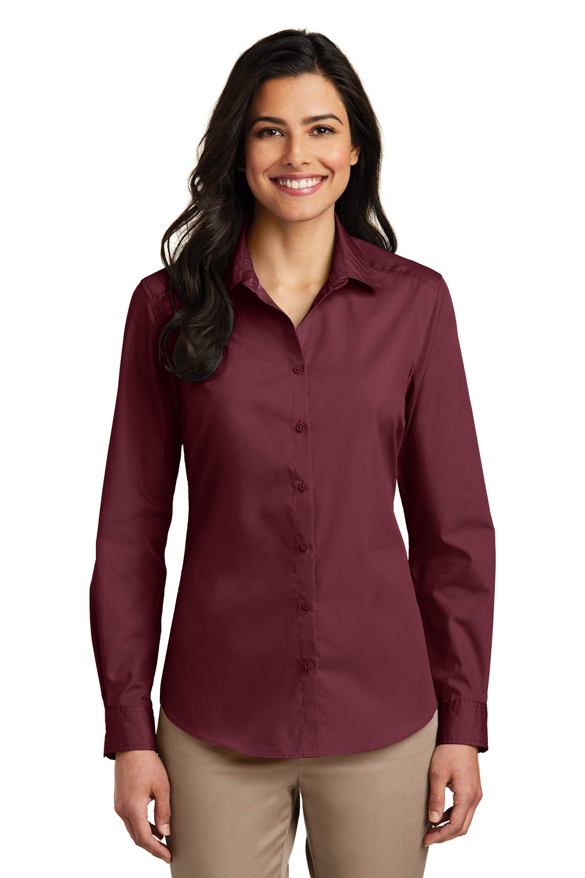 Port Authority Ladies Long Sleeve Carefree Poplin Shirt