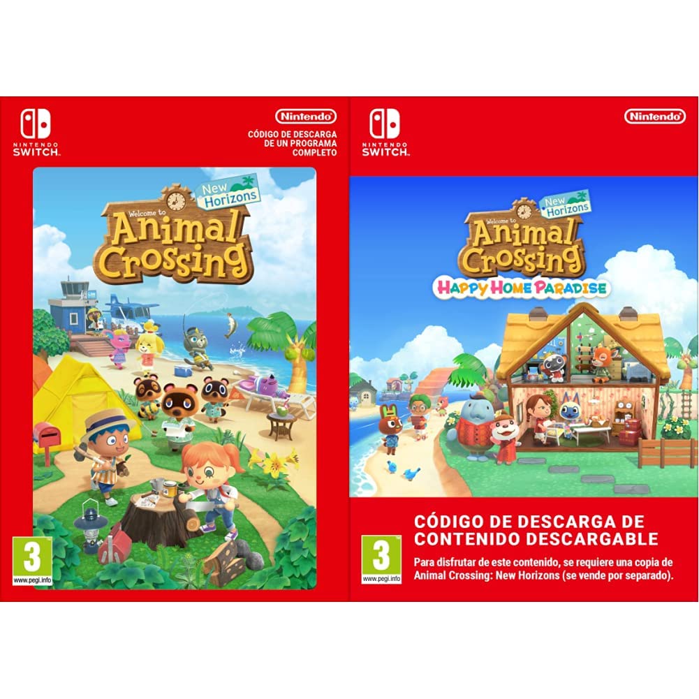 Nintendo Animal Crossing: New Horizons Estándar Switch - Código de descarga + Happy Home Paradise Switch - Código de descarga