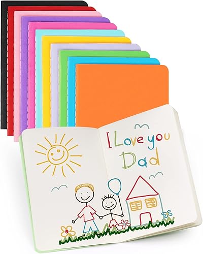 Gwybkq Cuadernos pequeños de bolsillo sin forro, paquete de 12 mini bloc de notas, cuaderno de bocetos en blanco, bloc de notas para niños, notas