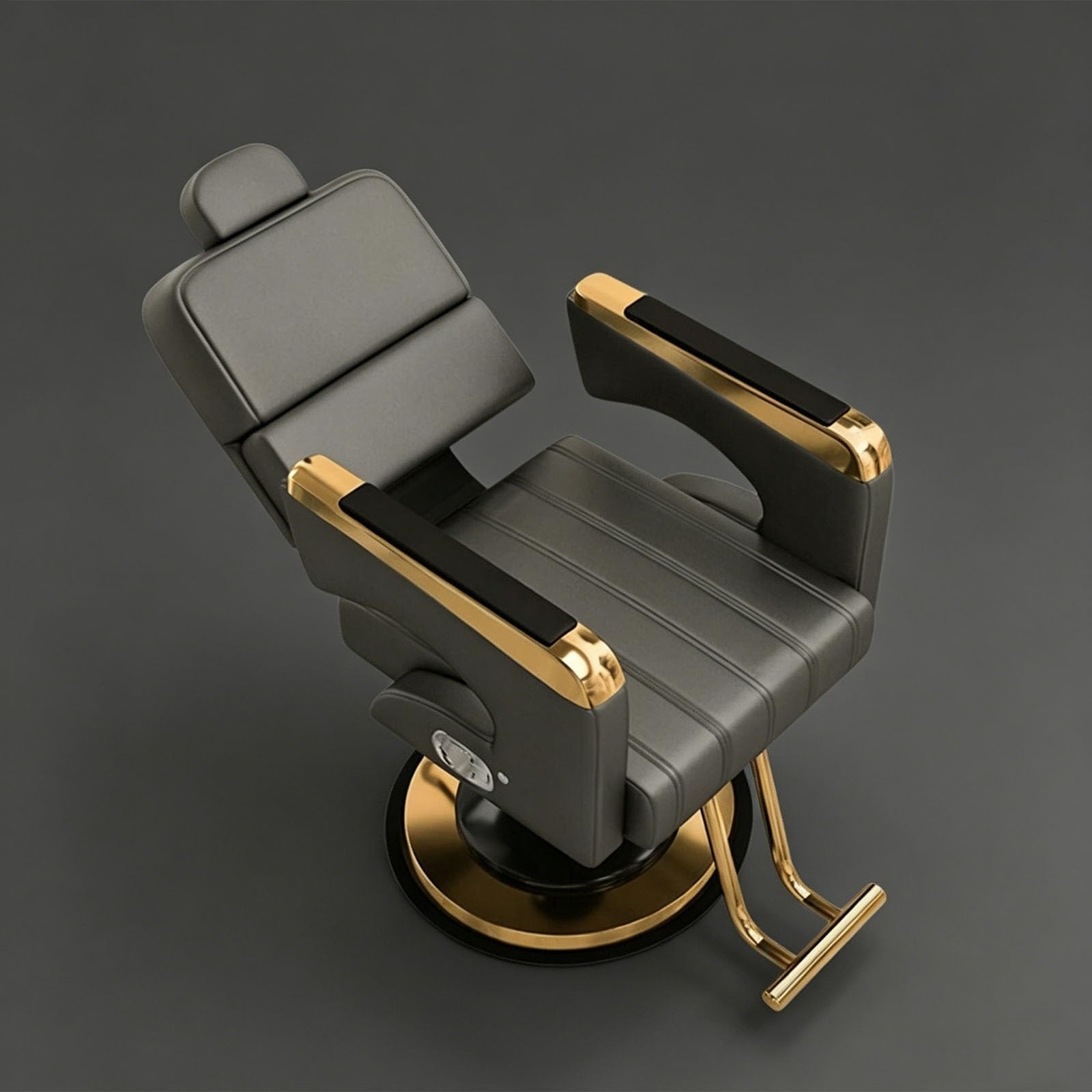 Sillón de barbería hidráulico, reclinable y Giratorio 360° con Estructura metálica, tapicería de Piel sintética (PU), Ideal para peluquerías o Estaciones de Lavado(Gray)