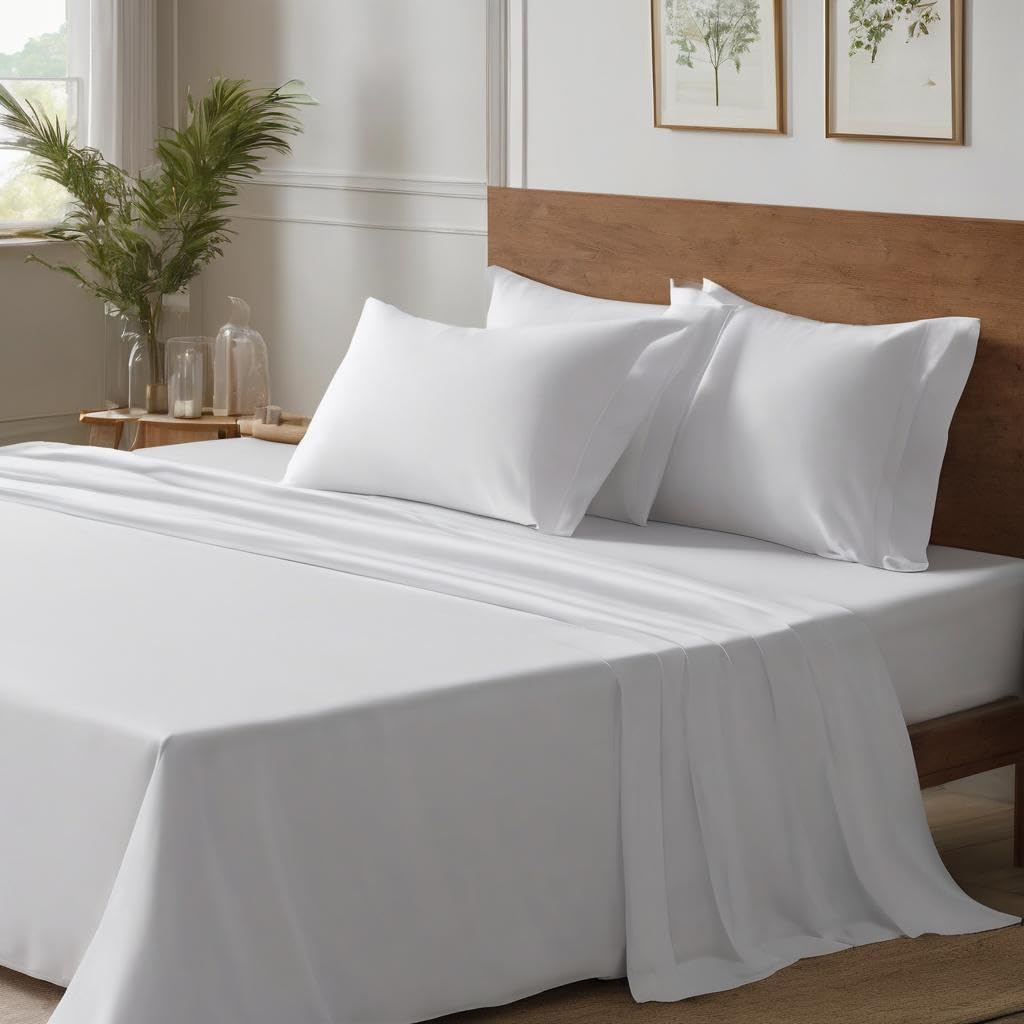 Flat Bedsheet Premium 1800 TC Microfiber Flat Bedsheet for Double Size Bed | 1 Bedsheets with 2 Pillow Covers | Bed Sheet | Chadar Bed | Chadar - Double Bed_White Solid (B0CLJW9QNW) Amazon Price History, Amazon Price Tracker