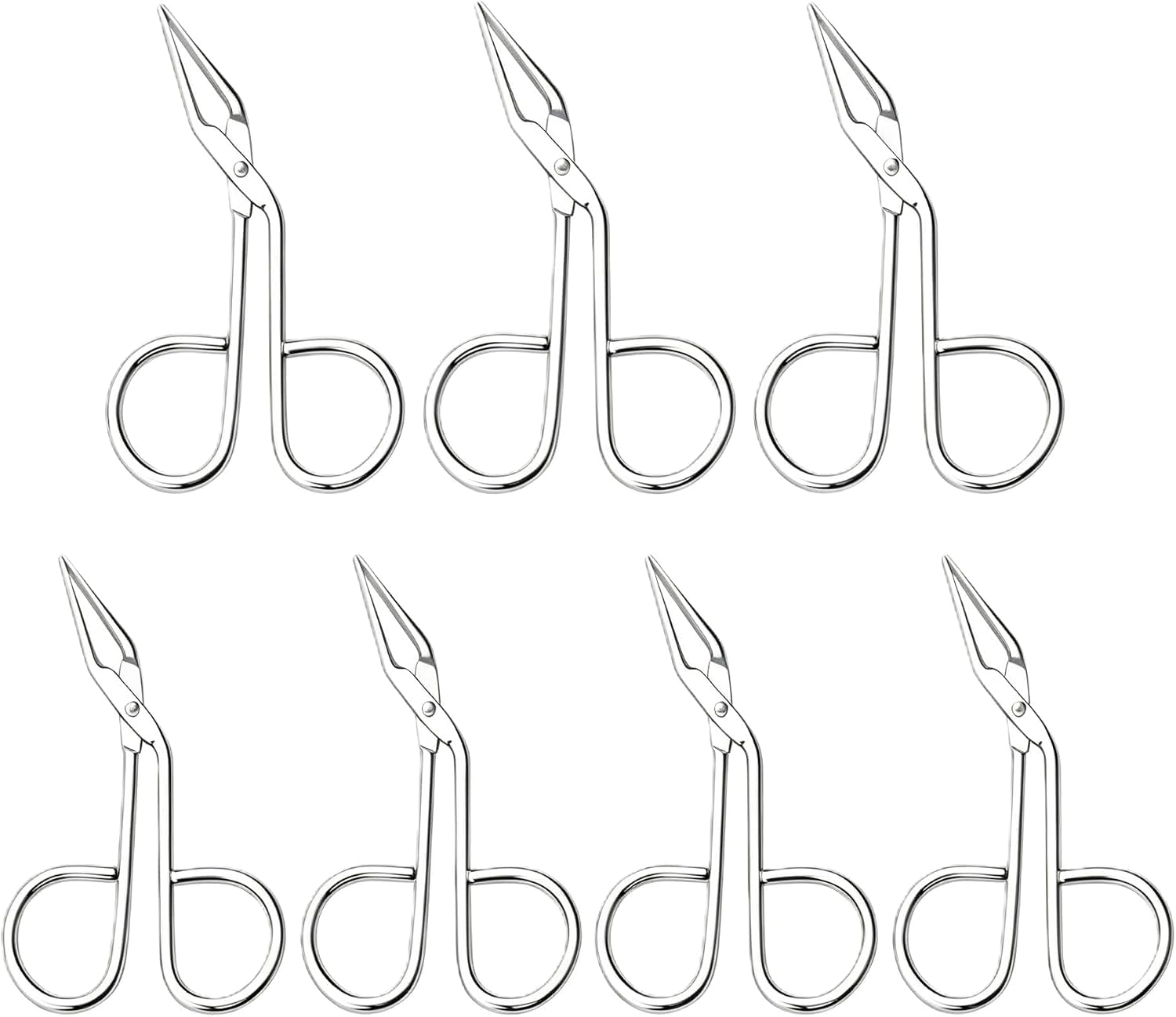 Ymantang Silver 7Pcs Stainless Steel Eyebrow Tweezers Scissors- Professional Shaped Slant Tip Tweezer Clip Hair Plucker For Hair And Eyebrows Personal Care, Shave And Hair Removal