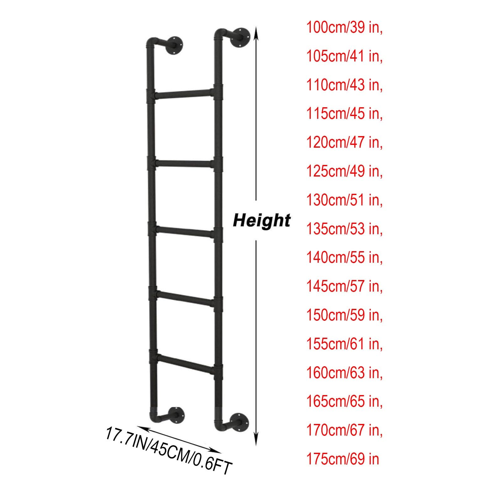 Escalera de Hierro para literas, Escalera metálica de Pared para casa, ático, protección contra Incendios de Emergencia en el ático, residencia de Estudiantes, litera, terraza, Autocaravana,