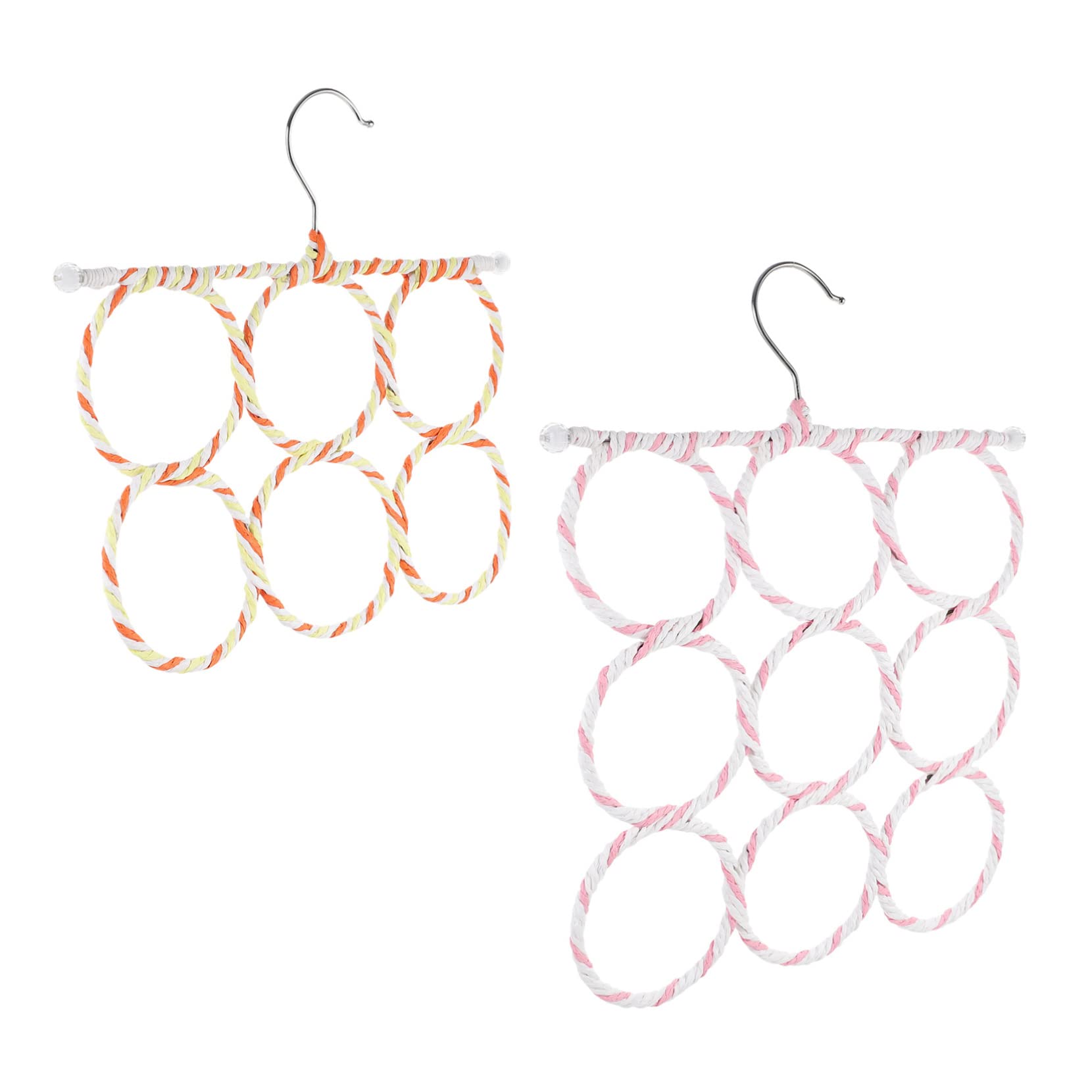 PRETYZOOM 2Pcs Foldable Hanger Multi Functional Scarf Rack for Closet Organization Space Saving Home Scarf Hanger with Rattan Design Lightweight and Storage