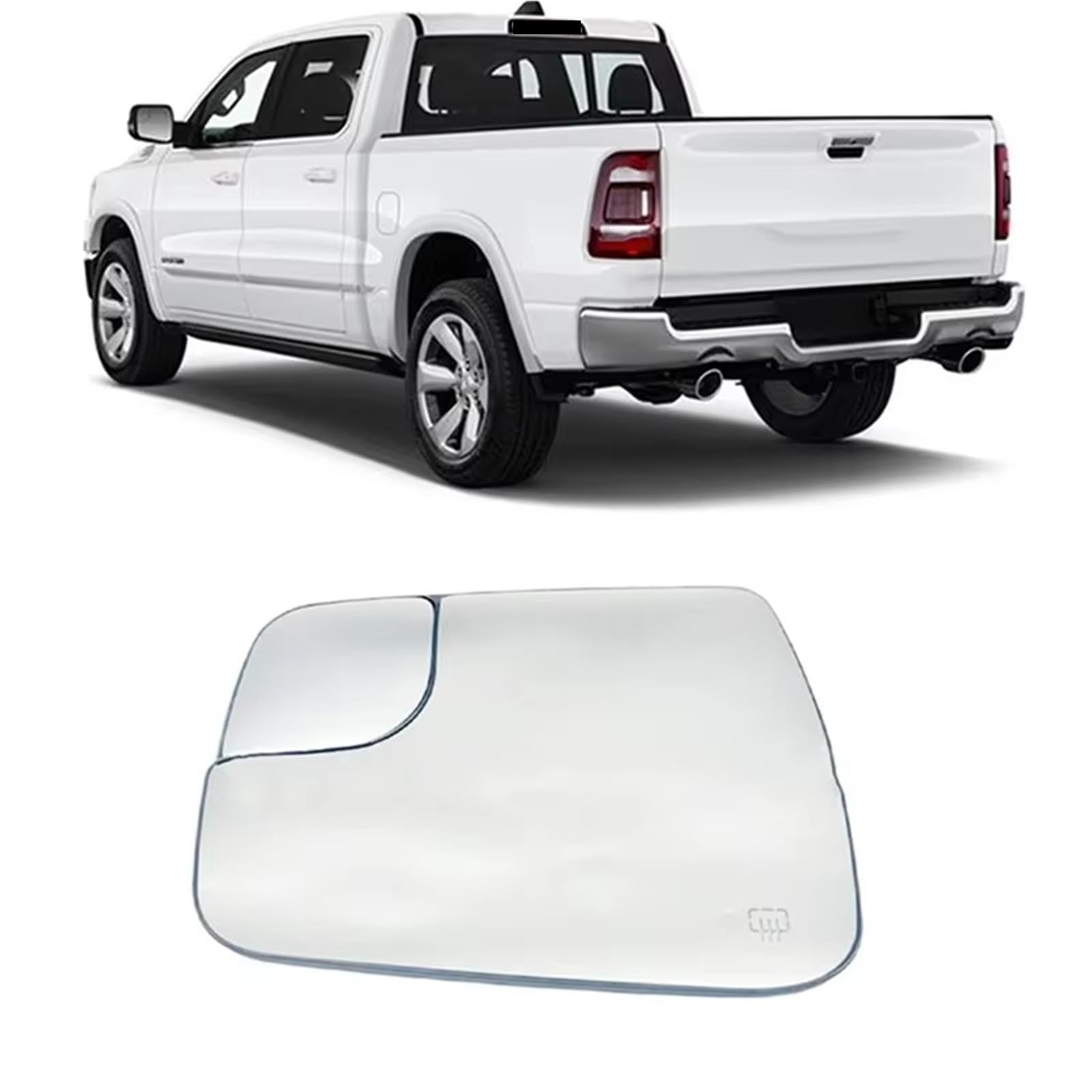 Vetro Specchietto Laterale Compatibile Con Dodge Per Ram Per 1500 2500 2019-2022 Auto Riscaldata Vista Posteriore Specchio Cieco Specchietto Retrovisore Lenti Sinistra 68402037AA