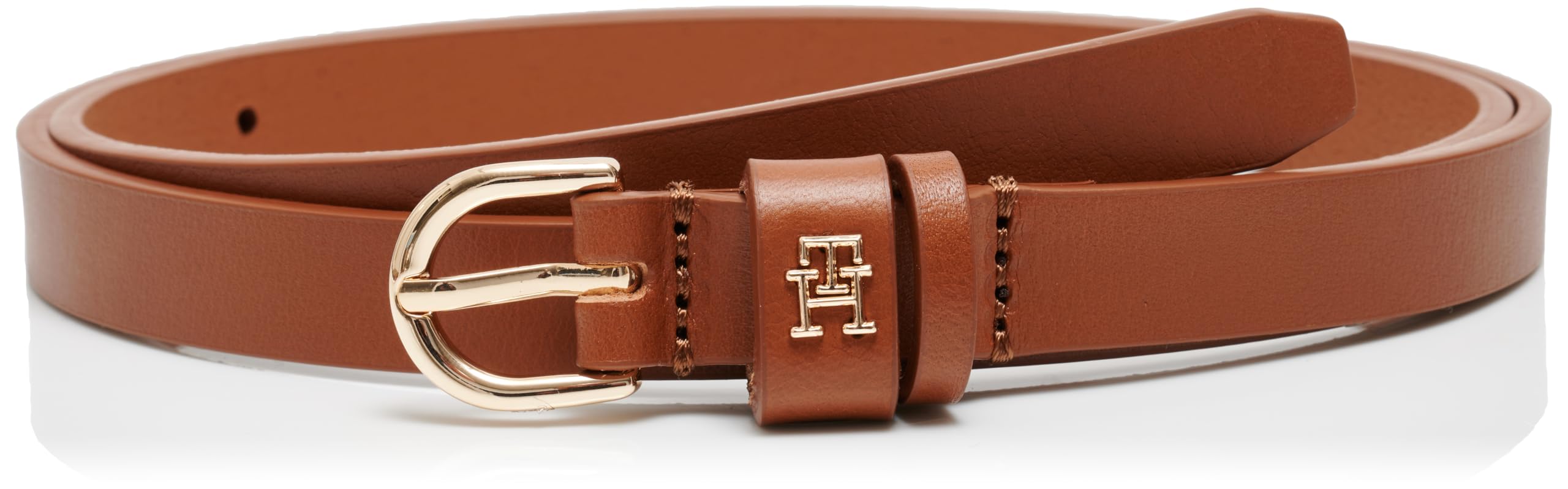 Tommy Hilfiger Women’s 1.5 cm Essential Effortless Skinny Belt, Brown (Cognac), 29.5 inches