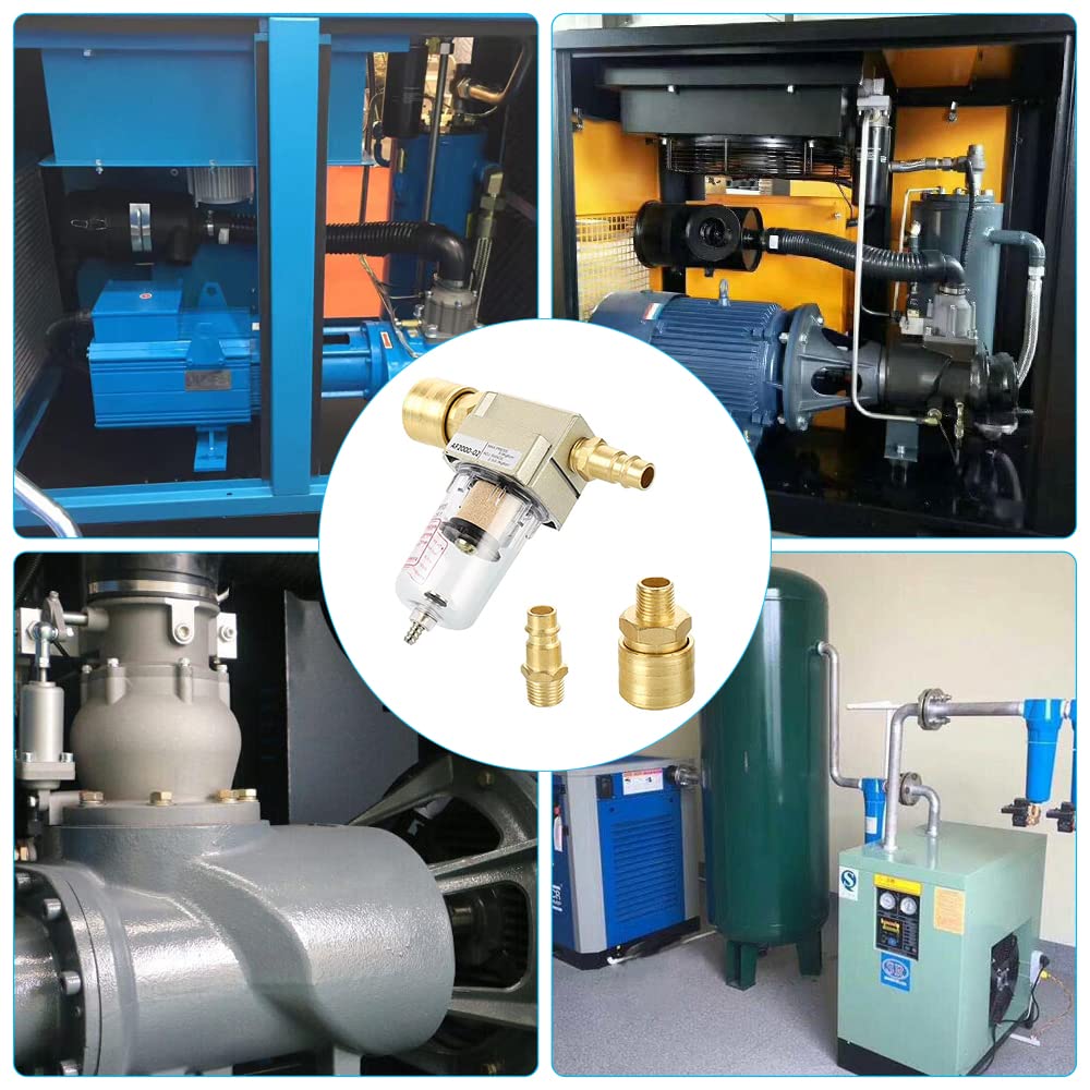 Separatore Acqua Compressa Con Filtro 1/4" | Filtro Aria Compressa Per Compressori | Rimozione Olio E Umidità - Foto 7