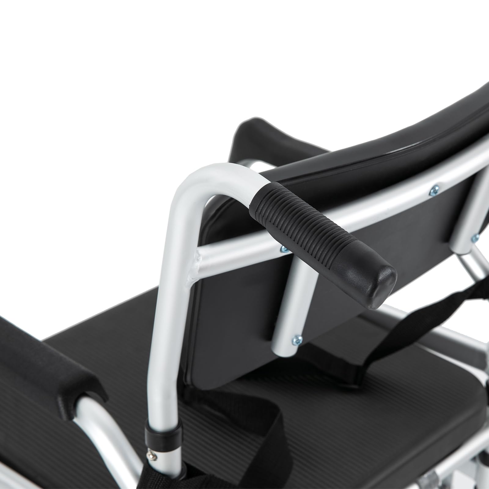 Silla de Ducha con Ruedas, 48 – 54 cm de Altura, Plegable, Capacidad de Carga de 100 kg, para Personas Mayores, Silla de Ruedas a Prueba de caídas con Inodoro, Cubo extraíble (Modelo 1)