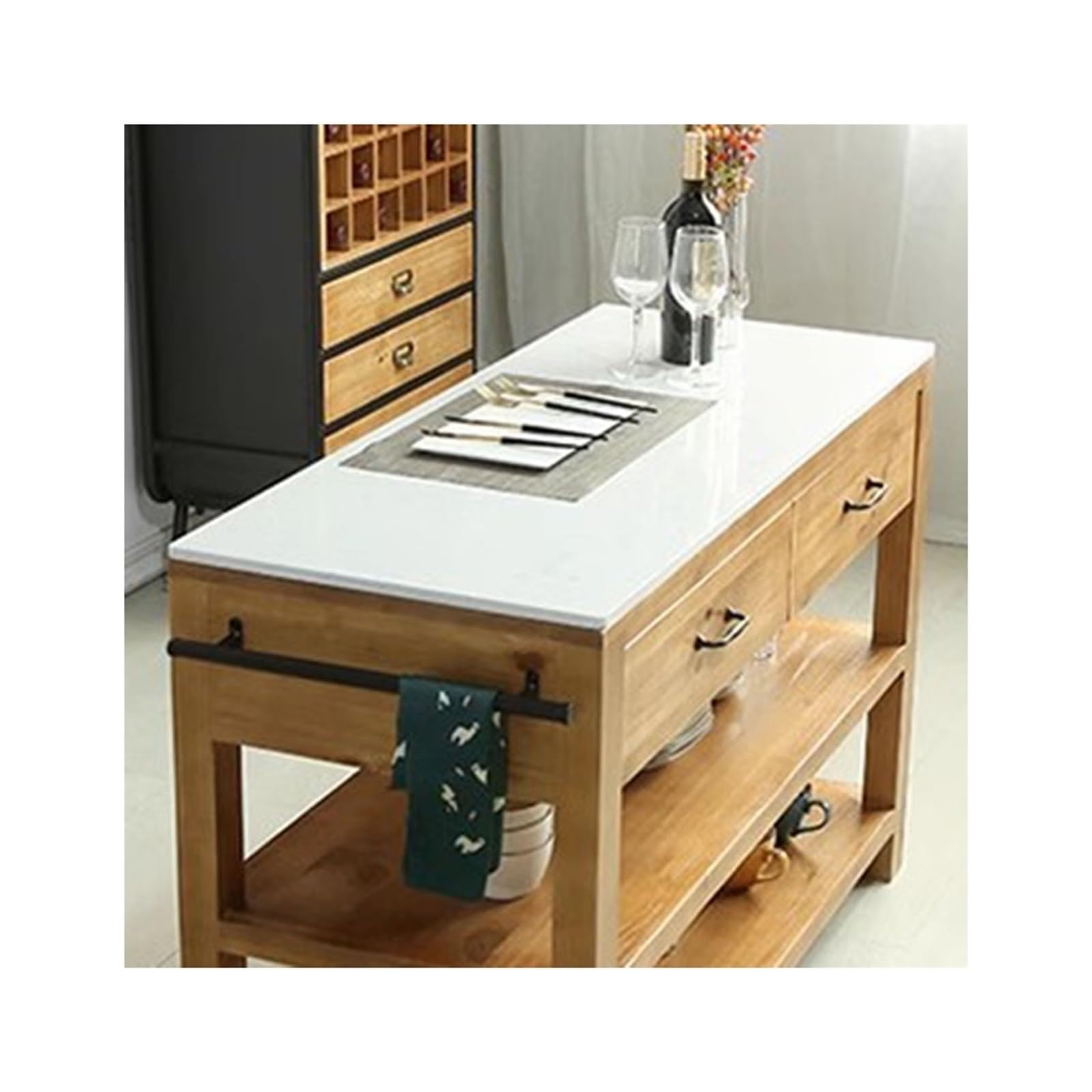 Mueble aparador Aparador Retro, Mesa de Comedor, gabinete Almacenamiento for microondas, Moderna Isla Cocina, operación y Mesa de Centro Consola
