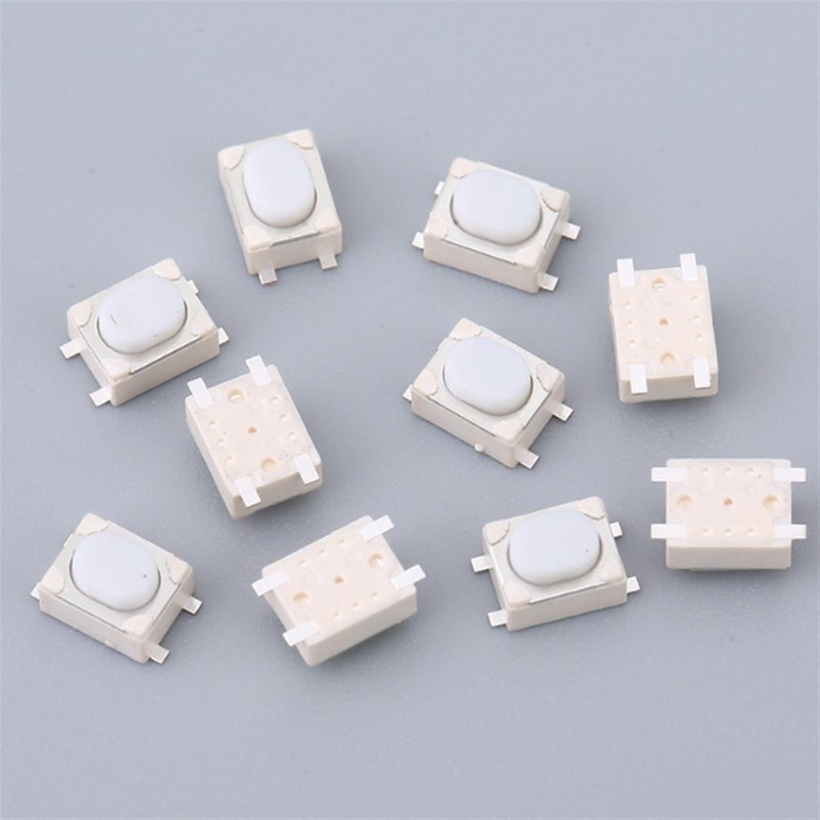 Botón táctil SMD micro interruptor momentáneo de 3*4*2.5mm y 4 pines 12V 50mA pack de 100