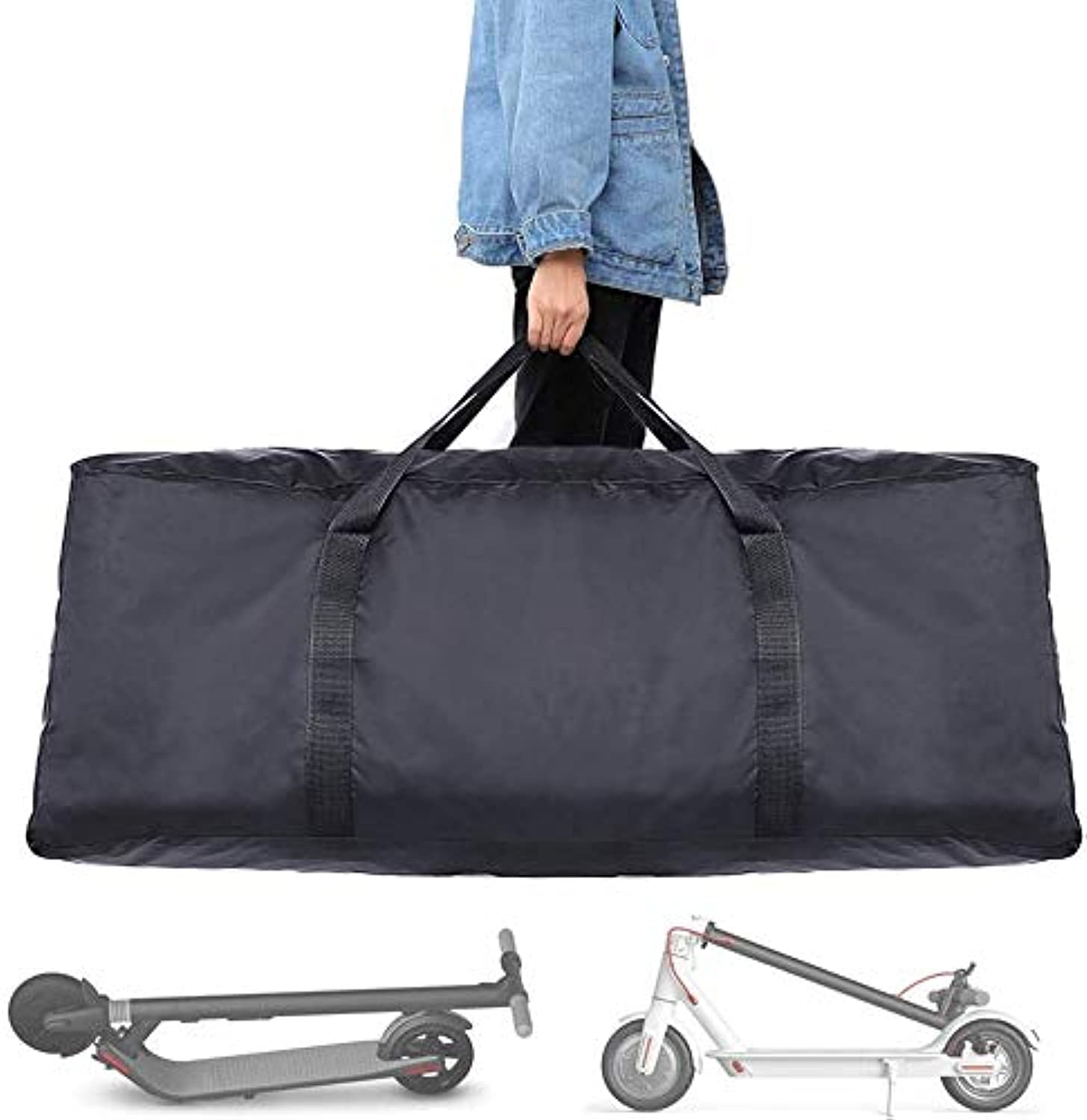 Carrying Storage Bag Compatible With Xiaomi M365 Electric Scooter Skateboard Ninebot ES1/ES2 - Portable Foldable Waterproof Oxford Handbag Transport Bag (Black)