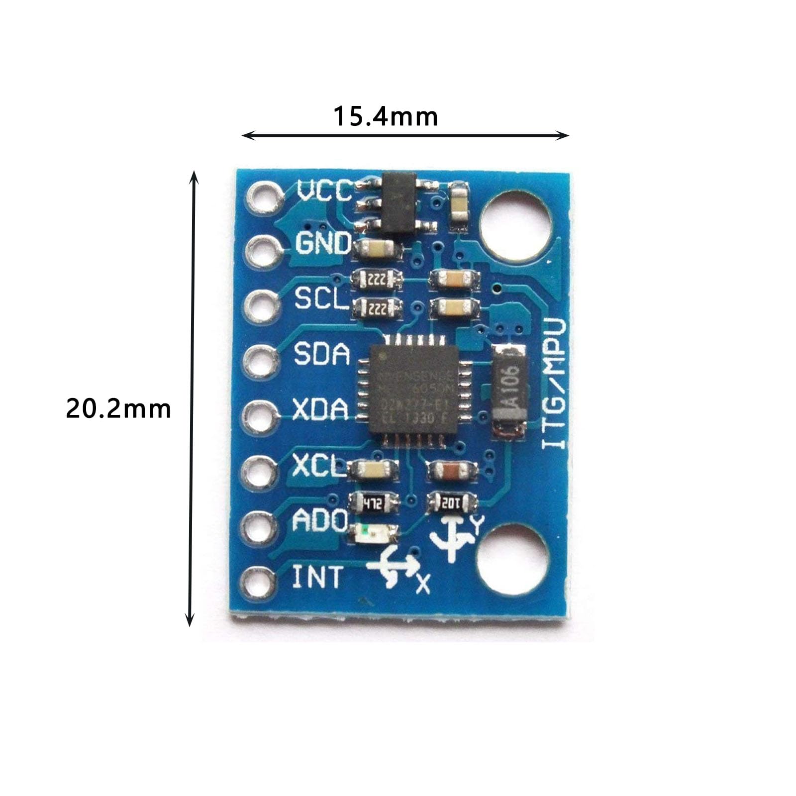 5 módulos GY-521 MPU-6050, 3 Axis Accelerometer Gyroscope Module 6 DOF 6-axis Accelerometer Gyroscope Sensor Module 16bit AD Converter Data Output IIC I2C y sensor de aceleración compatible con Ard
