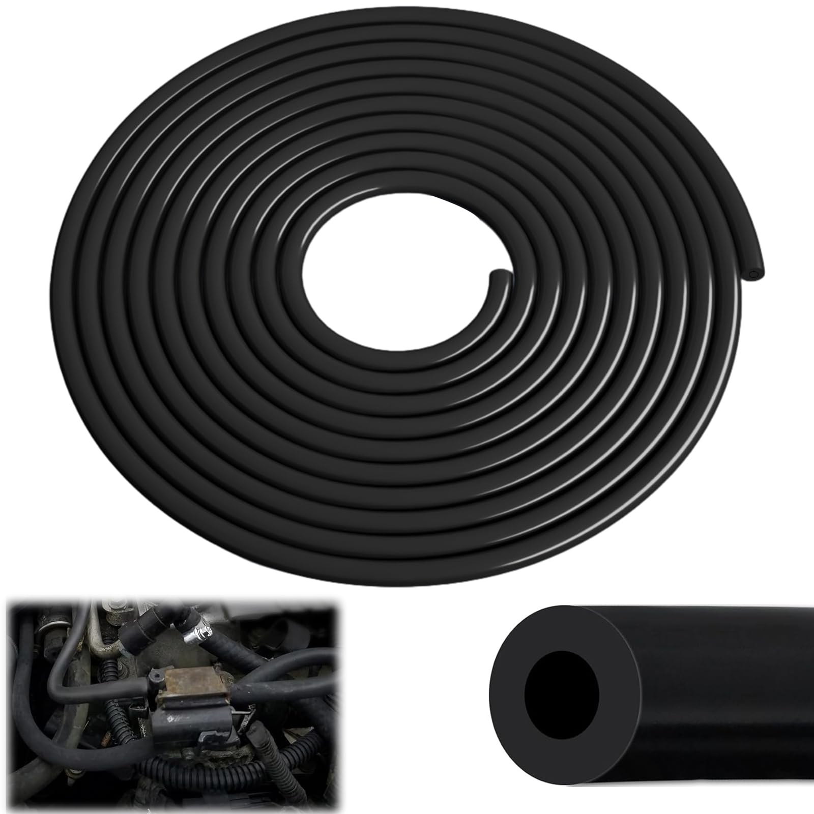 Tuyau En Silicone Durite De Depression Tuyau à Vide En Silicone 5 m DiamèTre IntéRieur 3 mm Bleu Convient à Toutes Les Pompes à Air, ManomèTres, Raccords à Vide De Turbine (noir 4mm)
