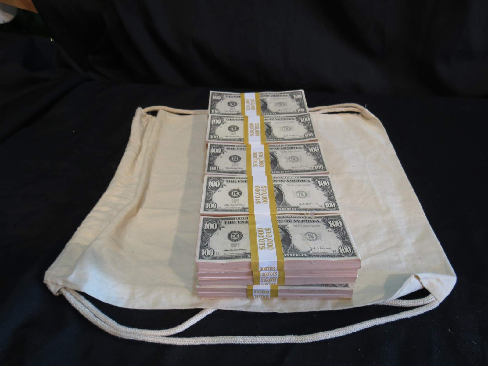 Prop Money Filler Packs $250.000 (25 Packs) & Cash Bag