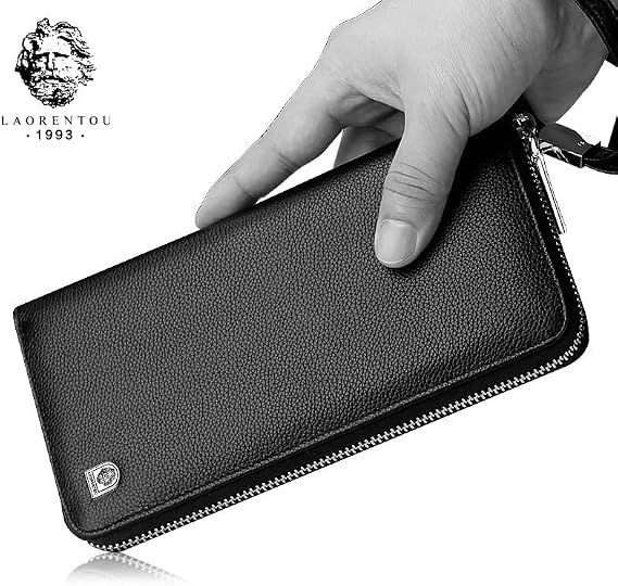 Laorentou Milan Genuine Leather Italian Made Long Men's Wallet - Long Men's Card Holder