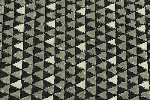 Tapis indien coton géométrique noir gris dhurrie salon bureau 1,5x2,4m