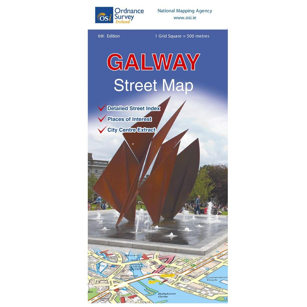 Galway Street Map | Enlarged City Centre Map | Ordnance Survey Ireland | OSI Galway Street Map | Galway | City Centre | Street Map | Maps | Adventure (Irish Street Maps)