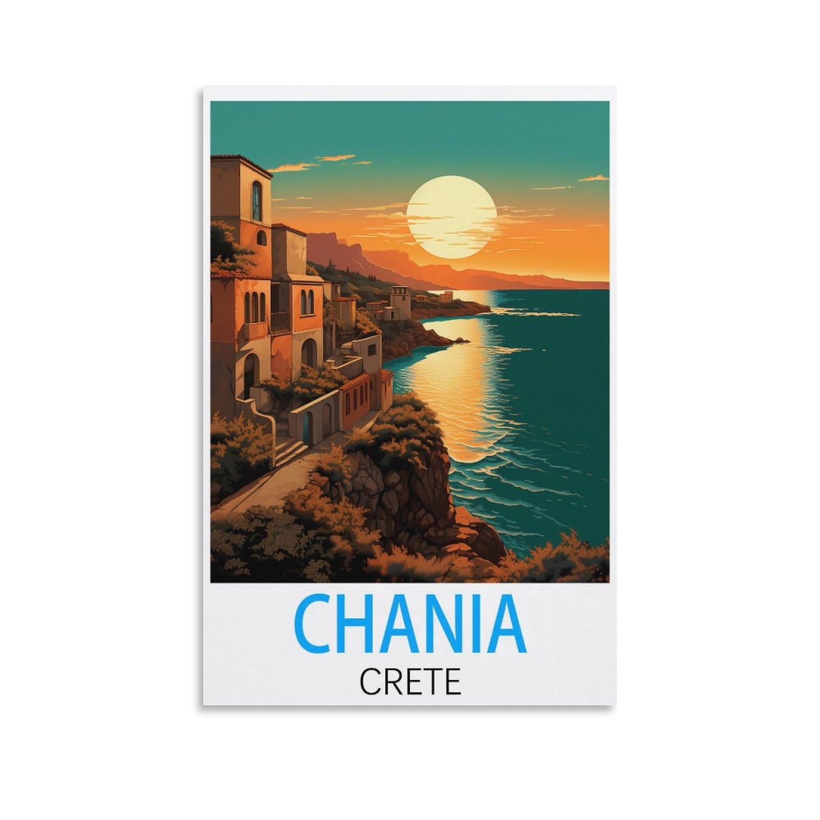 Poster Vintage Crète - Décoration Murale Voyage En Toile 20x30 Cm - Affiche Rétro Pour Salon, Chambre Ou Bureau - 10