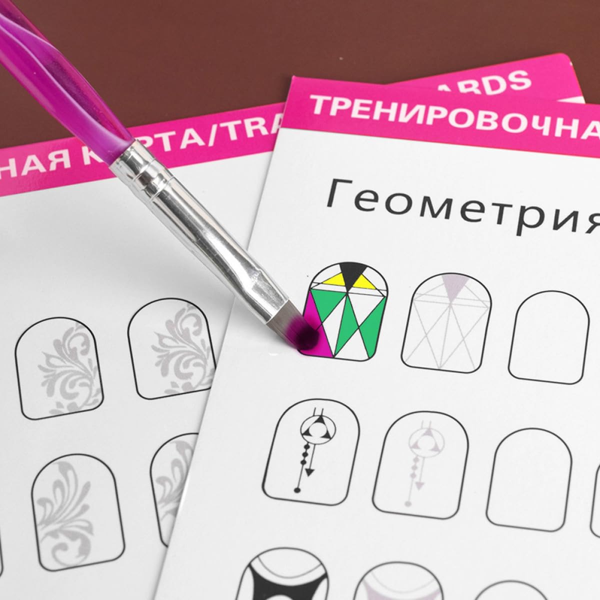 STOBAZA Cartes d'Entraînement Nail Art 24 Feuilles pour Manucure Professionnelle, Support d'Exercices pour Création et Formation, Adapté la Pratique en Salon
