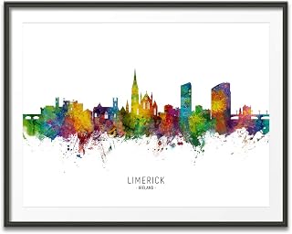 Limerick Ireland Skyline art print poster, unframed -15732