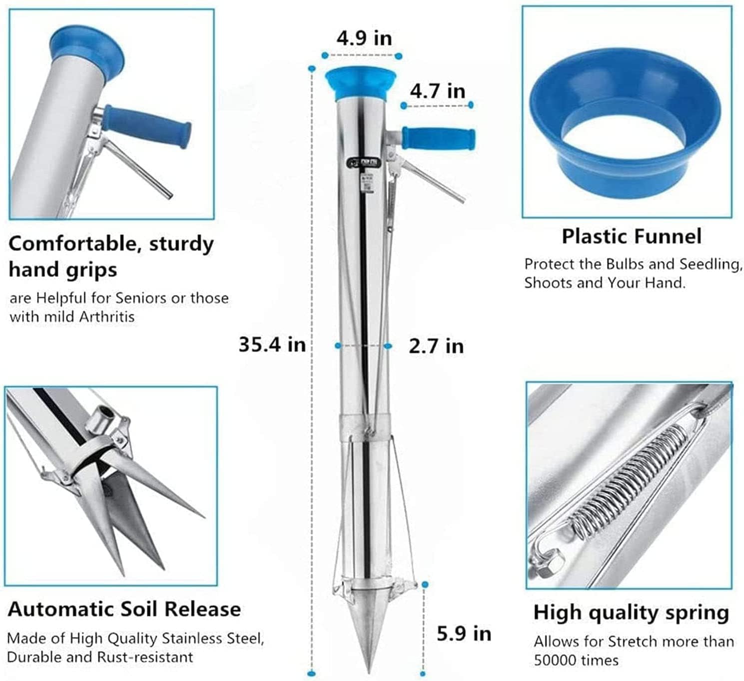 Bulb Planter set， Vegetable Transplanter,Seedling Planter,Bulb Planters Vegetable,Convenient for Planting Tulips Tomato Potato,Multi-Functional Vegetable Seedling Transplanter,for Garden, Yard, Greenh