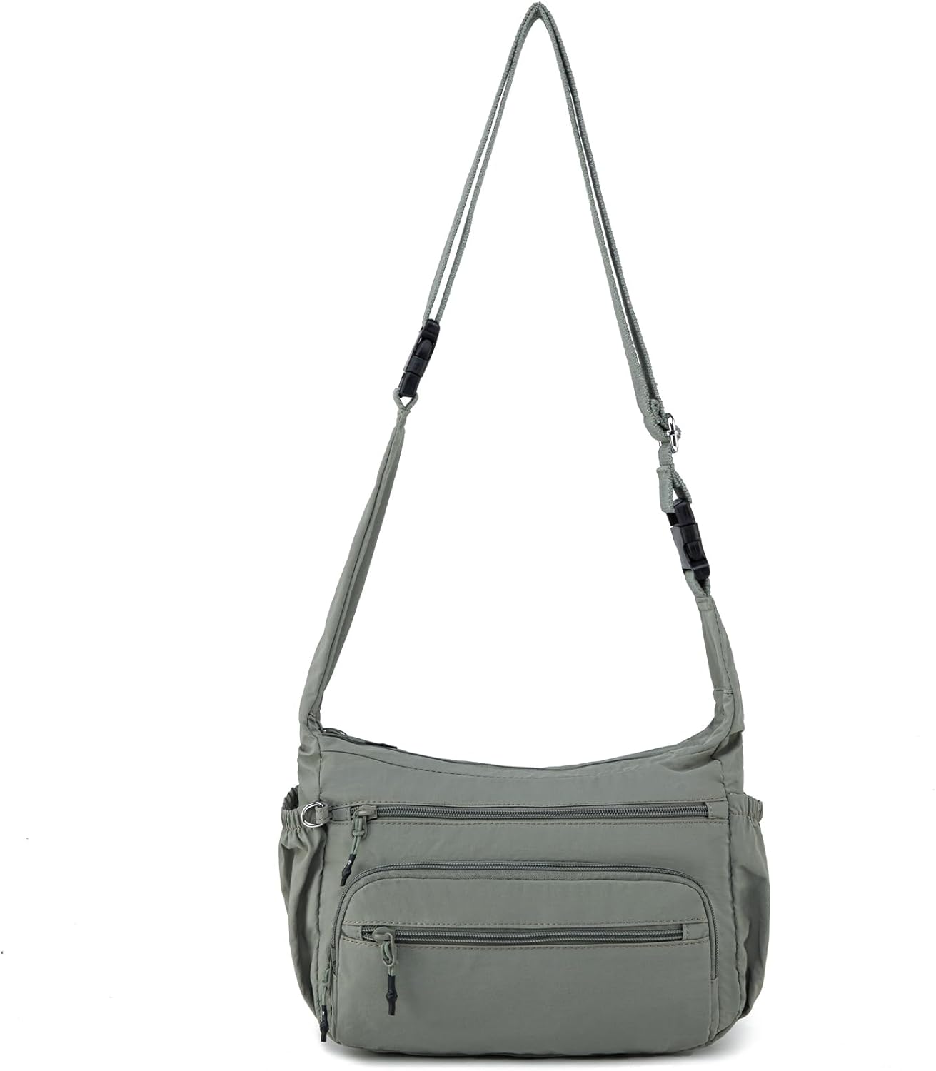 Trendy Nylon Crossbody Bags for Women,Multi-Pocket Shoulder Handbag Lightweight Sling Hobo Bag Roomy Travel Crossbody Purses