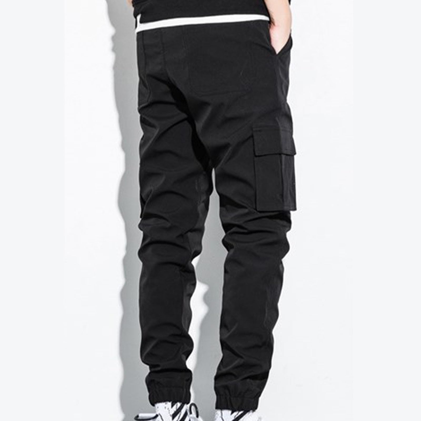 Cargo Pants for Men Slim Fit Casual Work Pants Drawstring Elastic Waist Joggers Outdoor Fishing Hiking Sweatpants — view 7