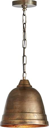 Capital Lighting 335312XB Sedona Handcrafted Sand-Cast Aluminum Industrial Metal Bell Pendant, 1-Light 100 Watts, 11" H x 10" W, Oxidized Brass