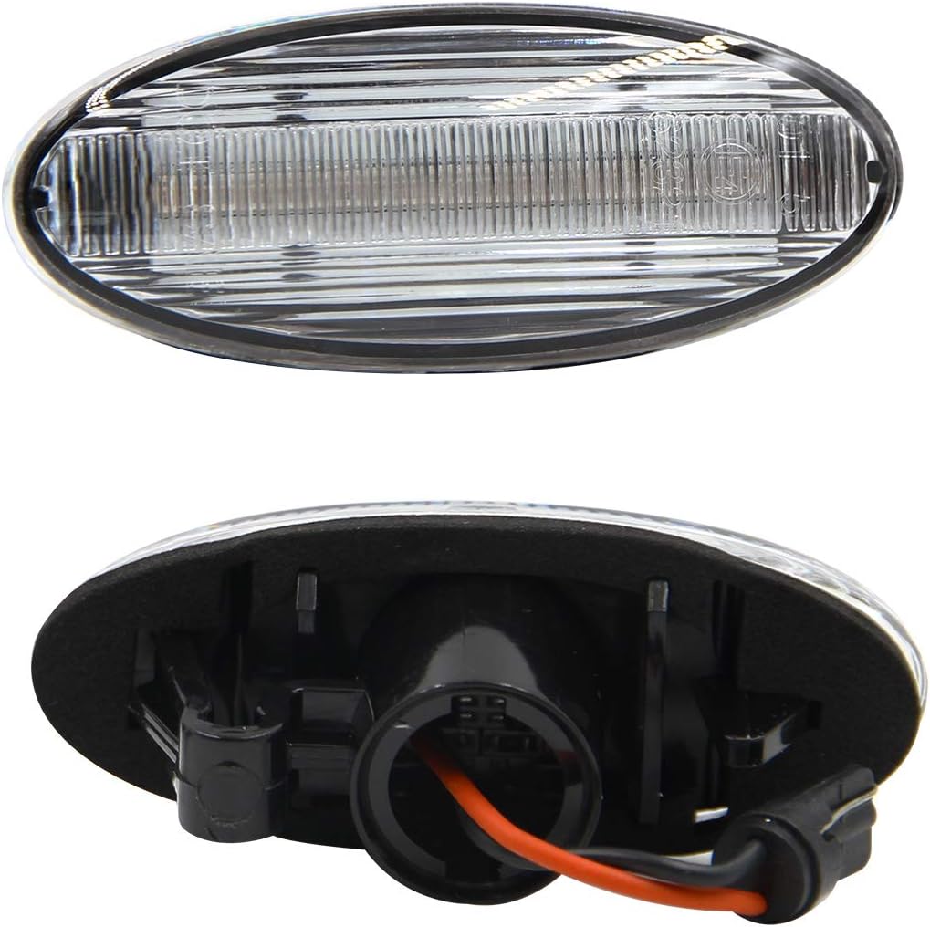 LED Side Marker Lamp for 2009-2014 Nissan Cube, 2011-2014 Nissan Juke, 2011-2012 Nissan Leaf, 2014-2020 W453 Smart Forfour Side Blinkers Clear Lens Front Turn Signal Side Marker Light Kits