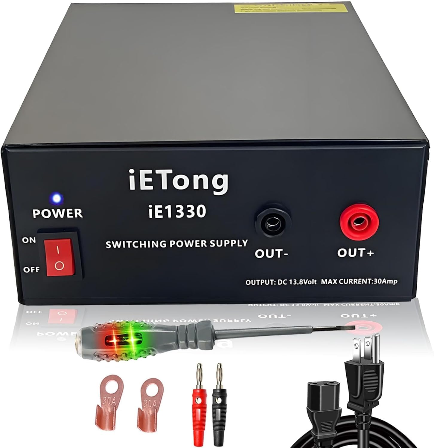 13.8V 30A DC Power Supply for Ham Radio,Universal Compact 30Amp Bench Power Supply,AC-to-DC Converter,with Safety Protection for Amateur/CB/Car/Mobile,Scanners