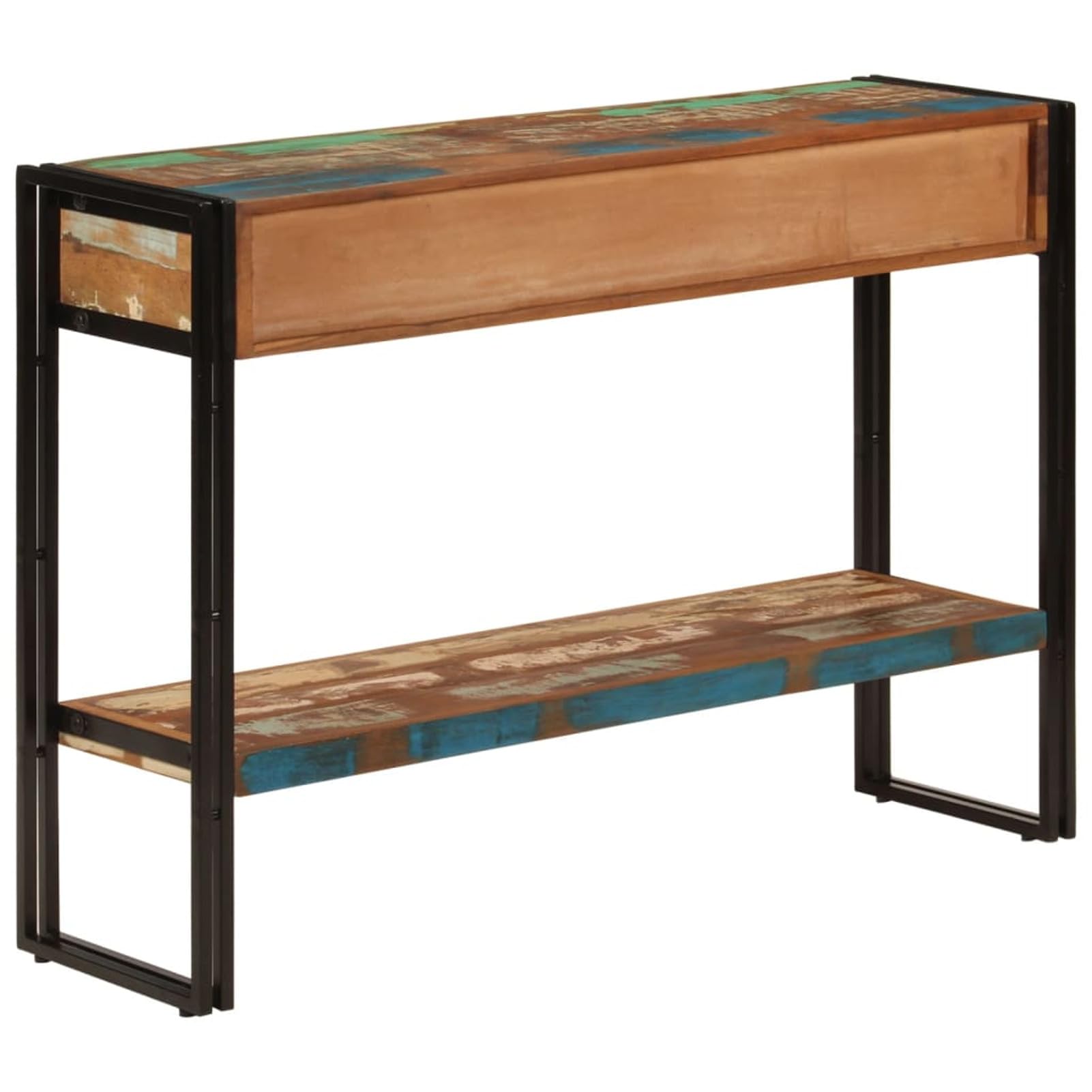 Homgoday Mesa Consola Madera Maciza reciclada 110x30x76 cm Mesas auxiliares de salón,Mesa Consola Recibidor Mueble de Entrada Estrecha Clásica