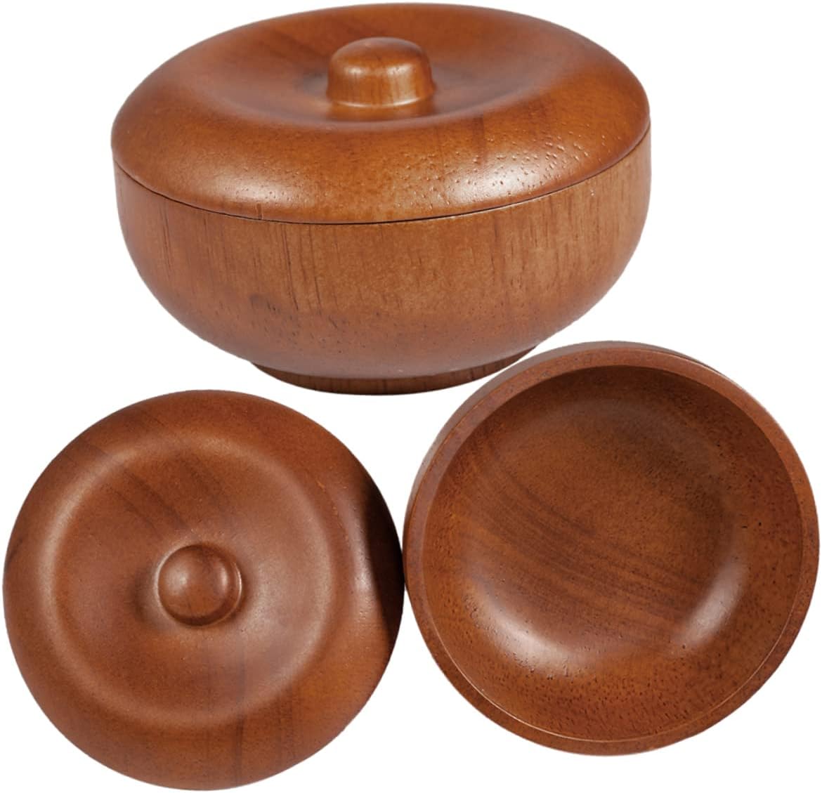 FRCOLOR 2 pcs Wooden Shaving Bowl with Lid Practical Shaving Soap Bowl for Men Compact Design for Home and Salon Use present for Male Friends