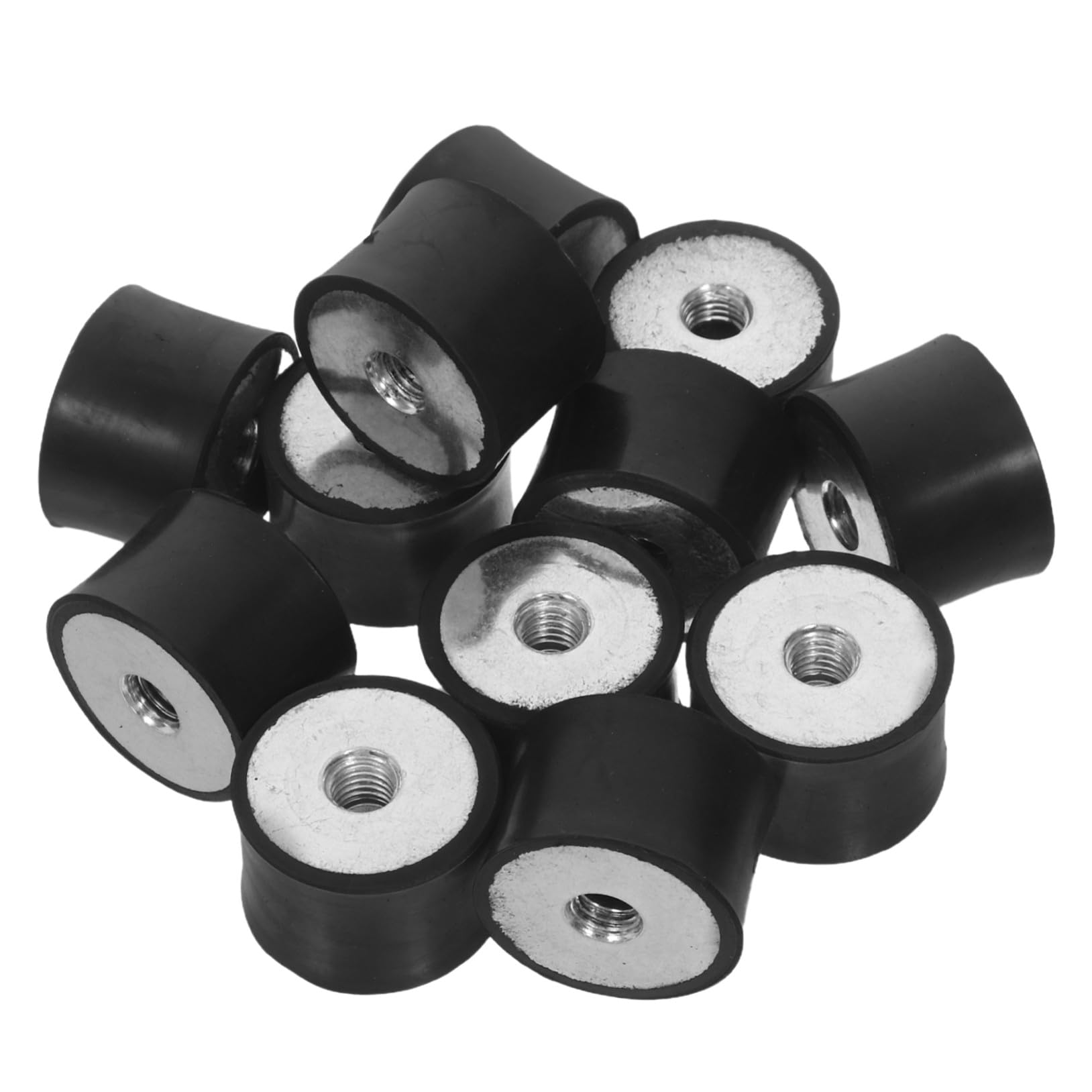 Mobestech 12 Pezzi Tamponi Antivibranti in Gomma Cilindrica con Filettatura Supporti di Isolamento Vibrazioni per Motori e Compressori Ammortizzatori Compressione per Riduzione Rumore