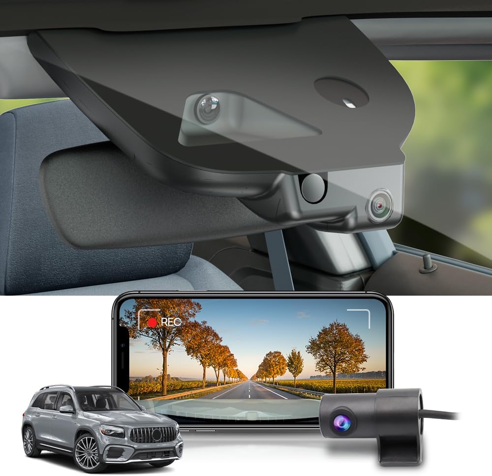 Fitcamx 4K Dash Cam Suitable for Mercedes-Benz GLB-Class 2024-2026 & EQB 250 300 350 (HD2-6610), OEM Look, 2160P UHD Video, Built-in WiFi & APP, Loop Recording, G-Sensor, Plug & Play, 64GB Card