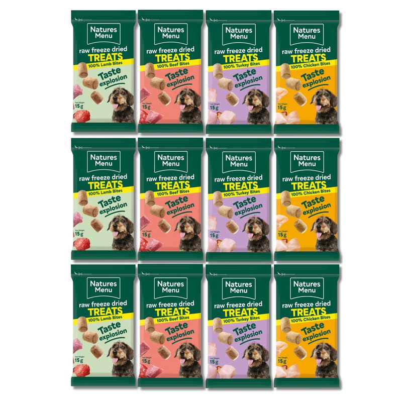 Natures Menu Multi-Pack Freeze-Dried Meat Bites (12 x 15g) Chicken Beef Lamb & Turkey