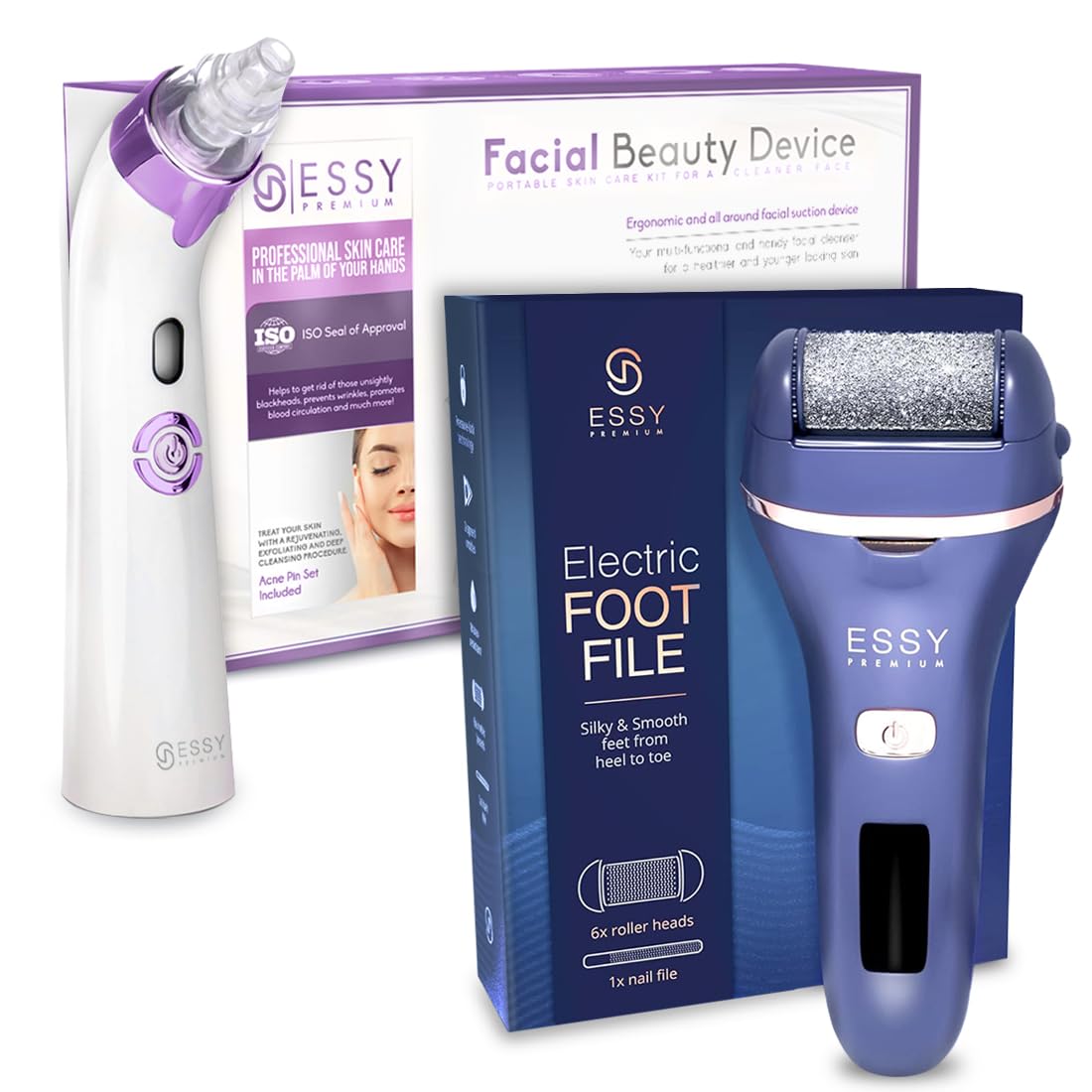 Essy Lima Elettronica Per Piedi E Aspiratore Per Punti Neri (Viola) Bundle