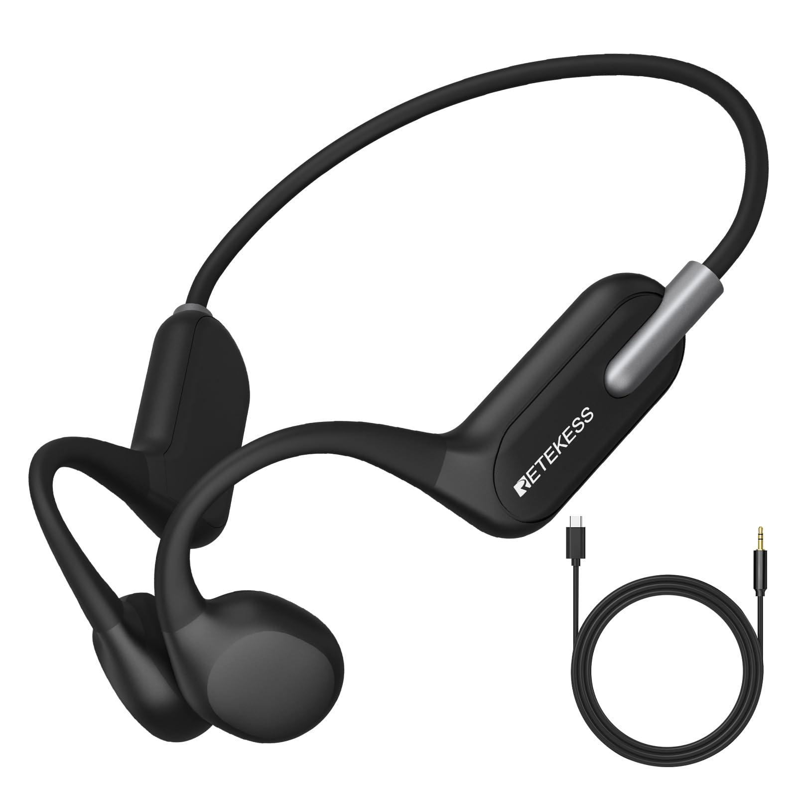 Retekess TT042 Cuffie a Conduzione Ossea, Amplificatore Sonoro, Design non Intrauricolare, Qualità del Suono Nitida, Bassa Distorsione, Compatibile con T130, T130S, T130P, T130U, TT116, TT125