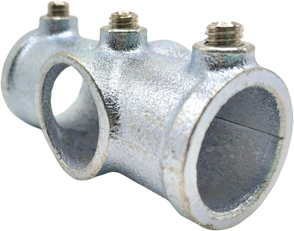 6 Pcs 3-Way Cross Joint Pipe Connector, Three Socket Cross,Galvanized Steel Socket,180 Degree, Structural Pipe Fitting, Ductile Cast Iron,for 1 Inch (25.4 mm) OD Pipe