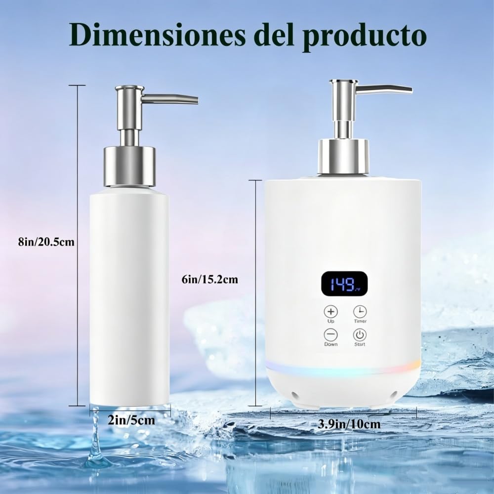Calentador de Aceite de Masaje Blanco con dos Dispensadores de Aceite para spa Dispensador de Botellas y Calentador de Lociones Pantalla LED de Botellas de Gel aparato Calefactor Para Salones