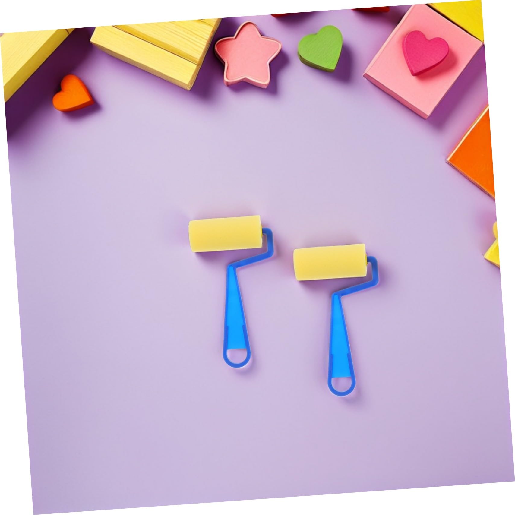20 Piezas Rodillos de Esponja para Pintar Infantiles Pinceles Esponja Suaves con Agarre Antideslizante Herramientas Lavables para Manualidades y Proyectos Artísticos de Aprendizaje