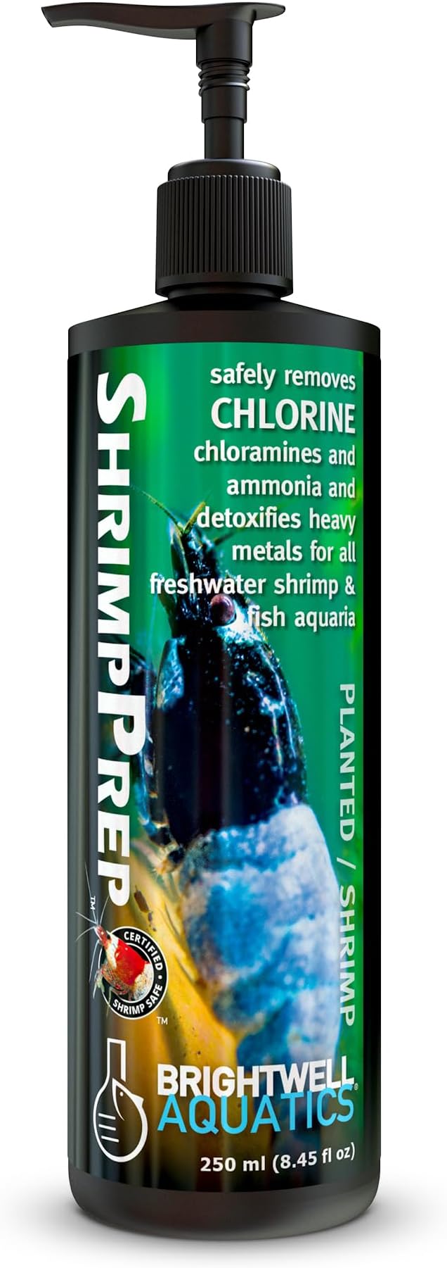 Shrimp Prep – Water Conditioner for Freshwater Shrimp & Aquariums – Removes Chlorine, Ammonia & Heavy Metals – Promotes Healthy Habitat, 250 ml